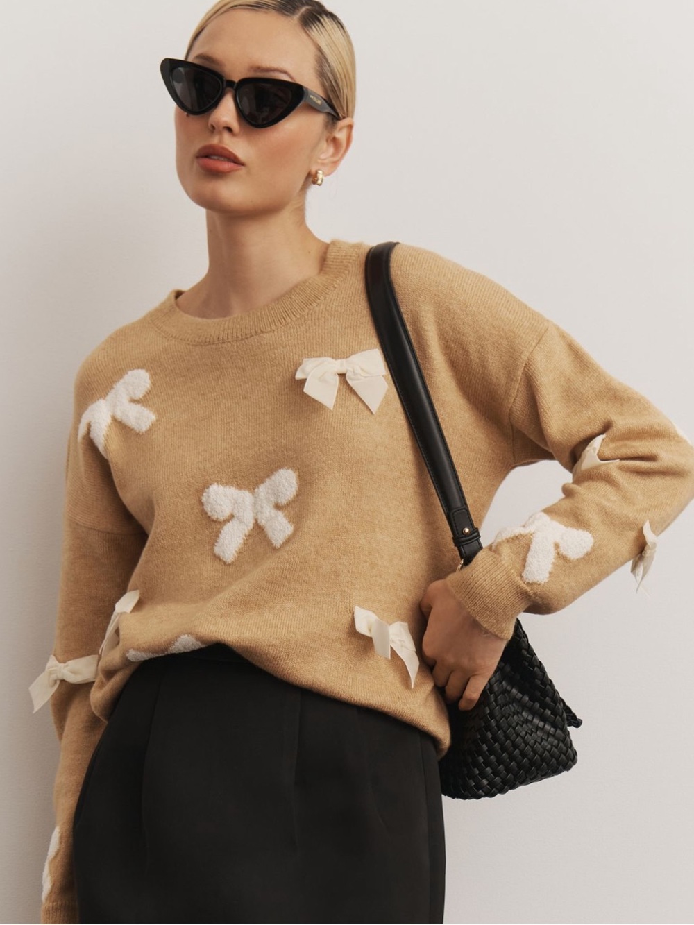 Anthropologie Maeve 3D Bow Sweater